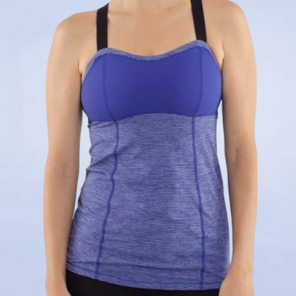 Lululemon Run: Catch Me Tank Tonka Stripe Pigment Blue - Size 2